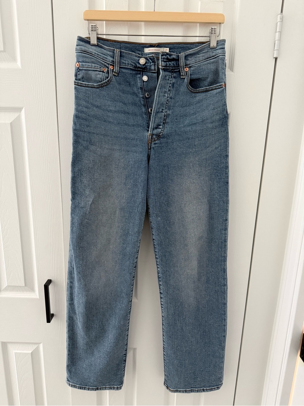 Levis ribcage full length Blue  straight leg Jeans